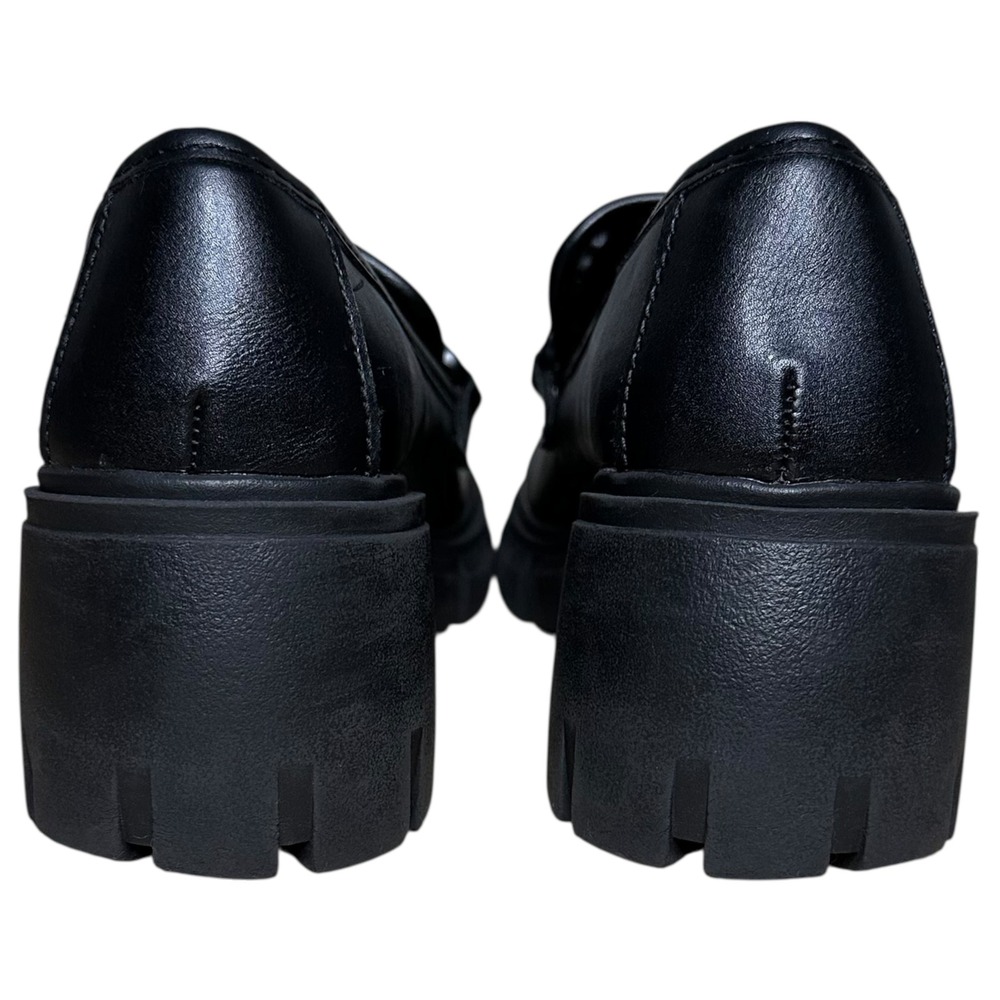 Madden Girl‎ Hoxtonn Black Chunky Platform Lug Sole Chain Loafers HOXT02J1 7M - Picture 5 of 9